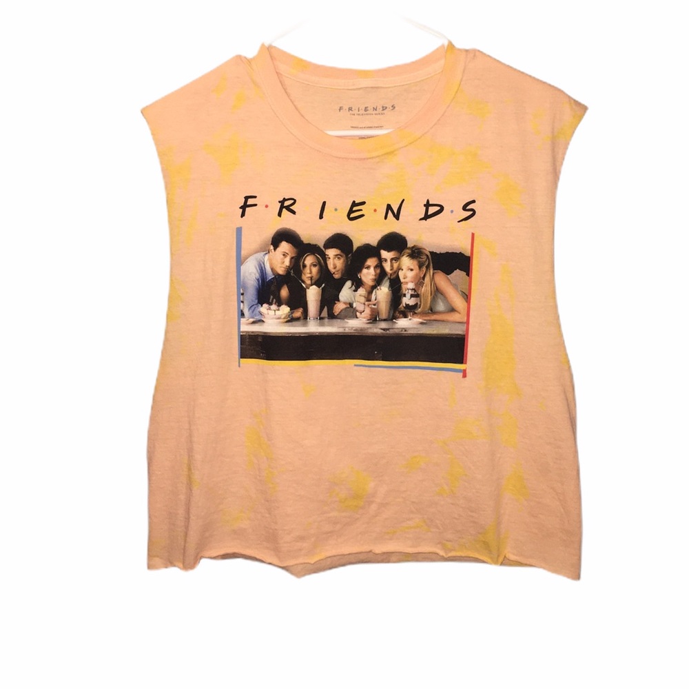 Custom Tie Dye FRIENDS Graphic Muscle Tee Medium